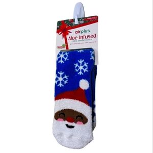 Santa Socks Christmas Holiday Festive Aloe Infused Soft Luxury Vitamin E Xmas